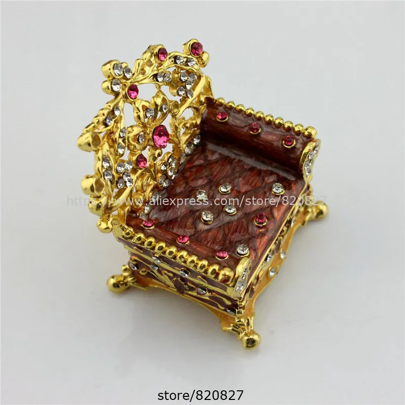 Collective furniture crafts Vintage Chair Shaped Trinket Box Metal Statue Gifts