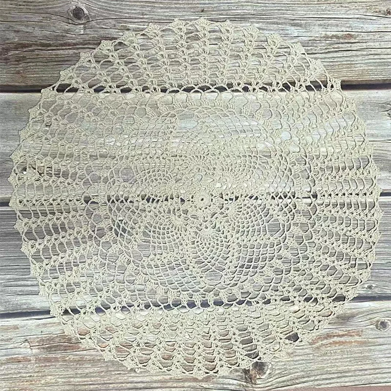 

HOT Lace Round cotton table place mat pad Cloth crochet drink placemat cup mug Christmas tea coffee coaster dining doily kitchen