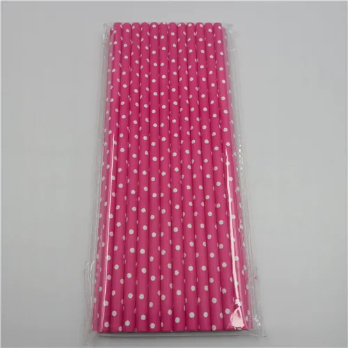 dot rose red 25 шт., бумажные соломинки в красную полоску, в виде звездочек, в горошек, в виде сердца, бронзового цвета для детей, для дня рождения, свадьбы, вечеринок, креативные питьевые соломы с нашивками - Цвет: dot rose red