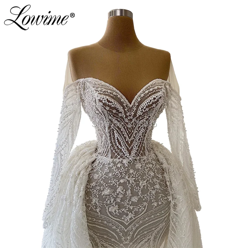 Кружевные свадебные платья-русалки из двух предметов платья в мусульманском