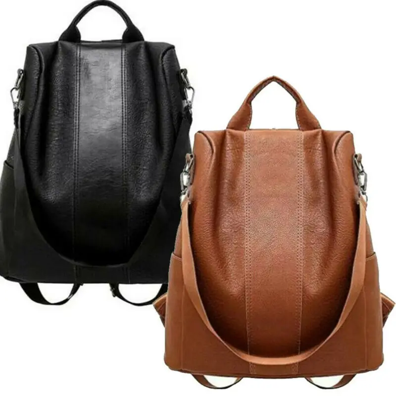 Новинка 2020 женская кожаная Противоугонная школьная сумка через плечо рюкзак