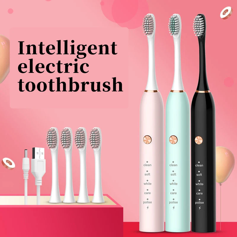 Electric Toothbrush Rechargeable Sonic 5Mode Travel with Brush Head Gift Intelligent home health | Бытовая техника