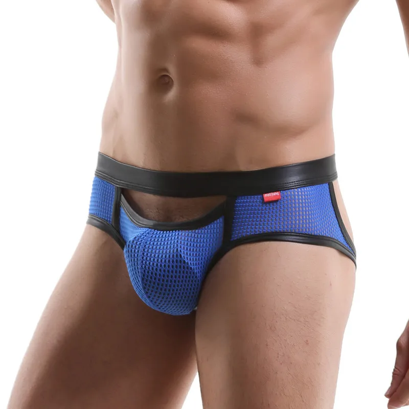 Мужское нижнее белье Jockstrap открытые сексуальные Hombre стринги большой карман для