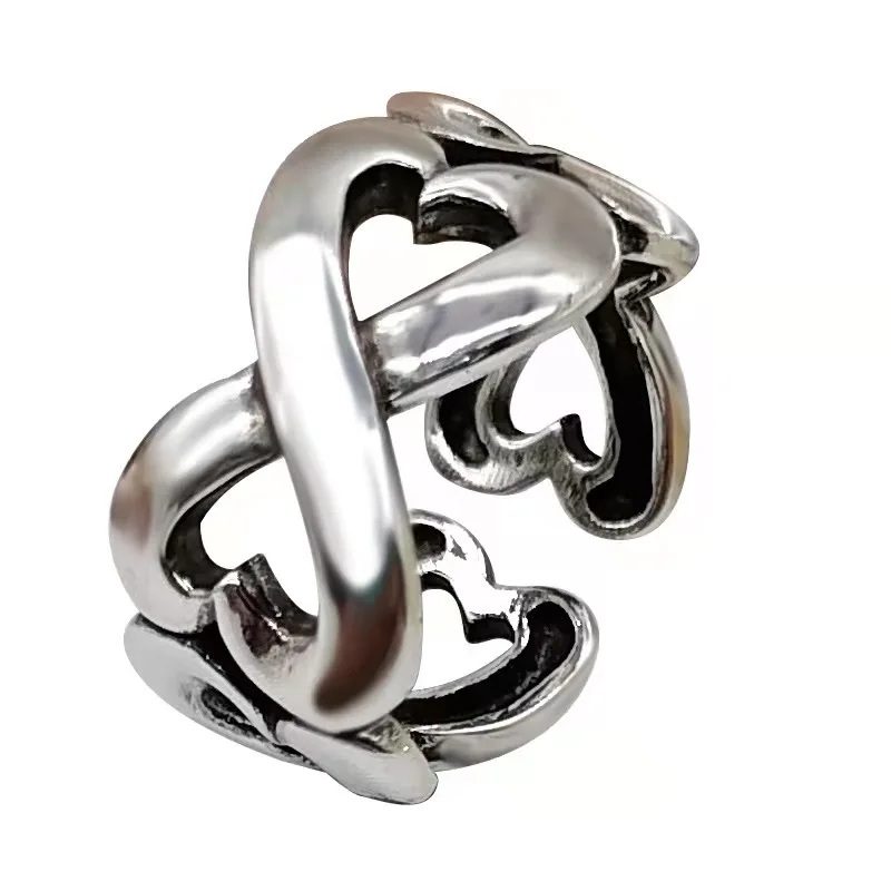 

Good luck fashion design ring infinite symbol hollow heart-shaped adjustable ring jewelry female 2021 new