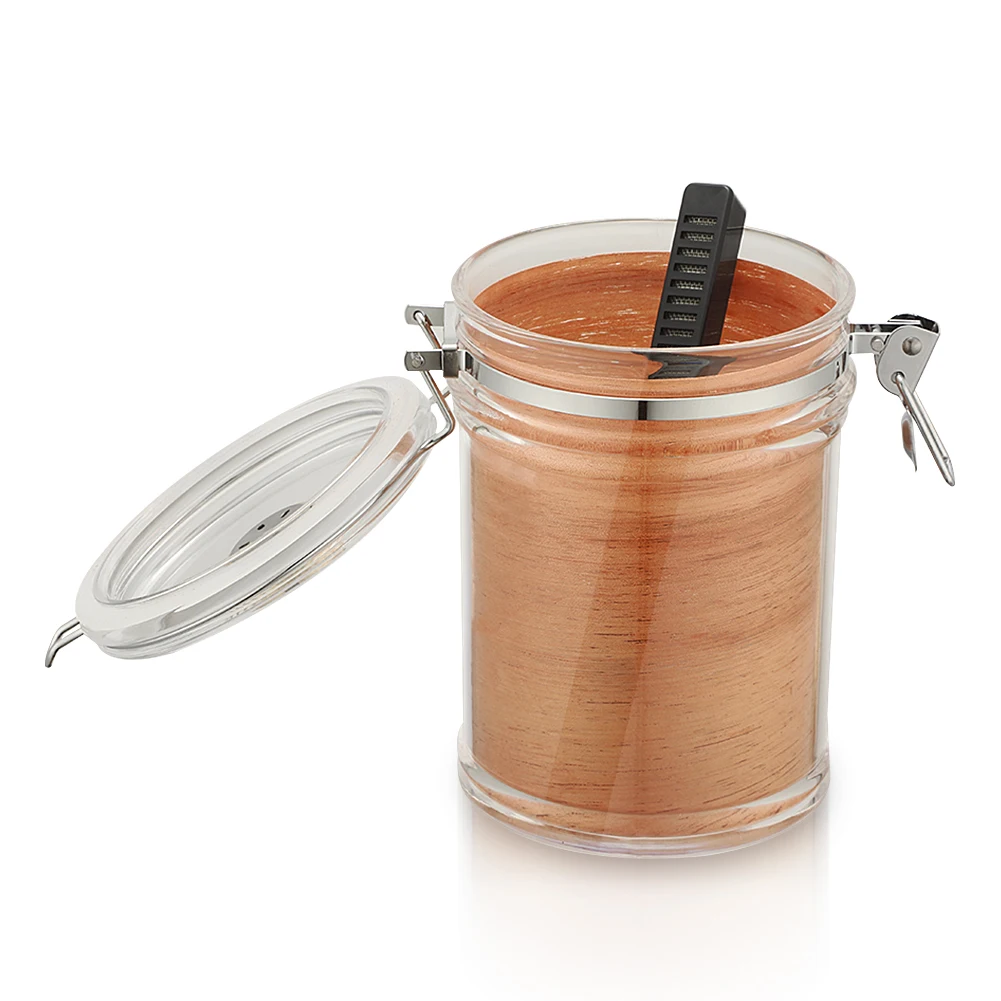 

Transparent Travel Humidor Cigar Case Jar Portable Cedar Wood Cigar Humidor Box Fit 10-18 Cigars W Humidifier Hygrometer