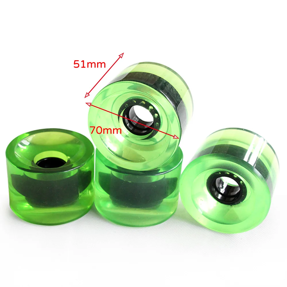 

High Strength Transparent Wearproof Skateboard Wheels New 4 Pieces 70X51MM