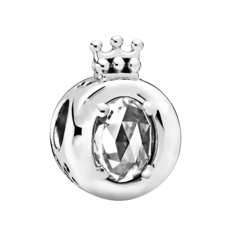 P-559 925, серебряный цвет, розовый, красный, прозрачный цветок, циркон, бисер, амулеты, подходят к оригиналу, Пандора, амулеты, браслет, Минни, Микки, клипсы, амулеты - Цвет: P-559