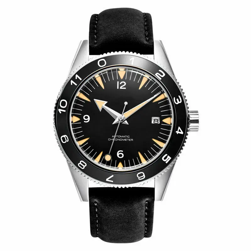 Часы мужские автоматические 41 мм с сапфировым стеклом и кожаным ремешком 100 м |