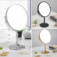 makeup mirror stainless steel double side rotating standing table mirror dressing gold desktop cosmetic mirror magnification