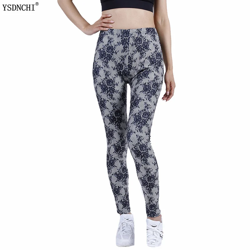 

YSDNCHI Women Sport Fitness Legging Gym High Waist Femme Leggins New Workout Stretchy Pants High Quality Casual Stretch Trousers