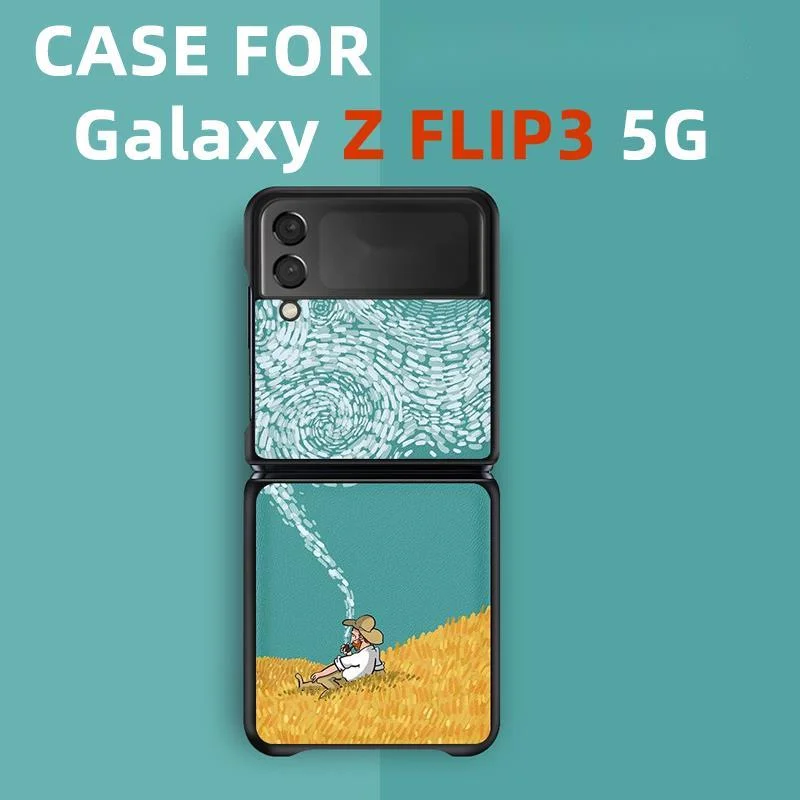 

Чехол-книжка для Samsung Galaxy Z Flip3, кожаный, с рисунком