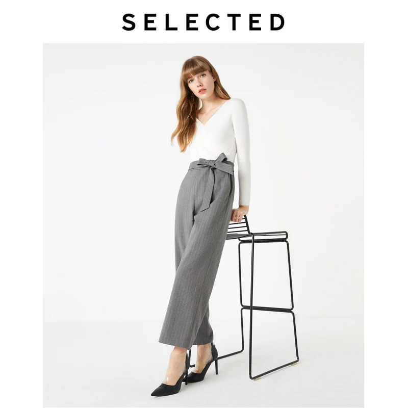 Женский шерстяной комбинезон на шнуровке в полоску|Женские комбинезоны| |