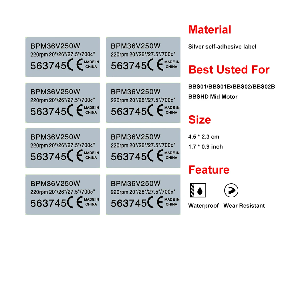 BBS 36 в 250 Вт Средний привод наклейка на двигатель комплект для переоборудования