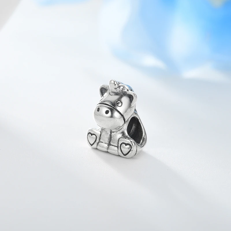 DEVOLOVE милый Бруно Единорог амулеты подходит pandora Шарм оригинальные браслеты