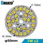 7Wx2 теплыйхолодный белый два цвета в одной печатной плате 50 мм 5730 SMD светильник вая панель светодиодный ная панель для PCB для потолка со светодиодной подсветкой сделай сам для направленсветильник