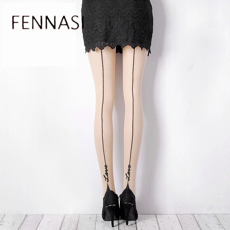 

FENNASI Winter Stripe Sticky Woman Tights Fashion Print Sexy Slim Sweet High Elasticity Comfort Female Pantyhone Stockings