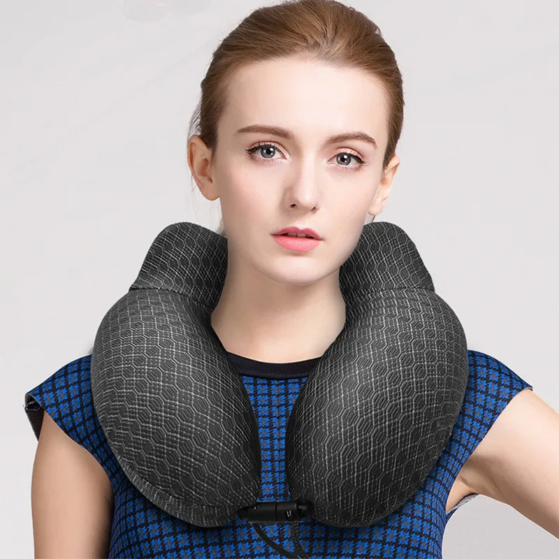 

The New Drop Shipping U Shaped Memory Foam Neck Pillows Soft Slow Rebound Space Travel Pillow Solid Neck Cervical Health Bed