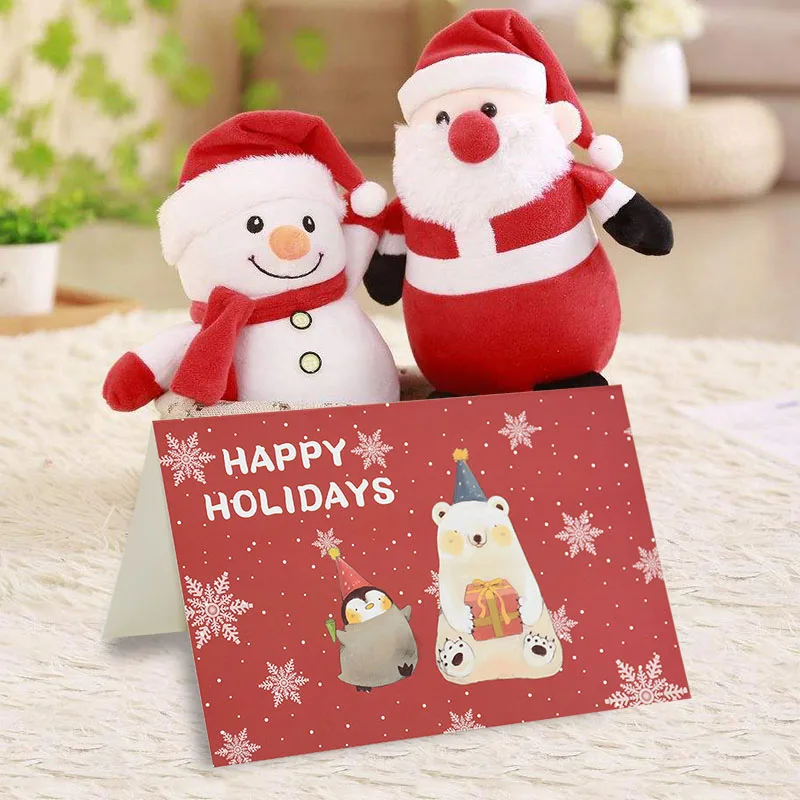 2 шт счастливый праздник Счастливого Рождества печать поздравительная открытка