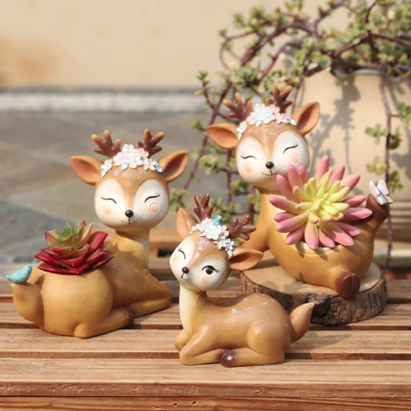 

HOT SALE Cartoon Succulent Potted Cute Animal Shaped Desktop Planter For Home Decoration Christmas Gift