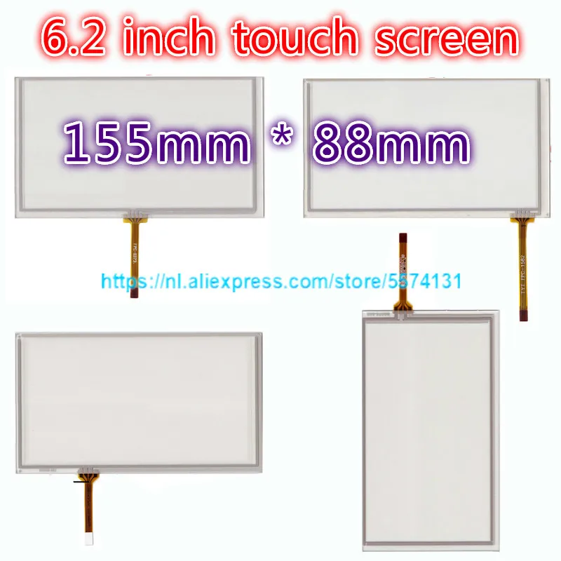 

6.2 Inch 155 Mm * 88 Mm Touch Screen Panel Digitizer HSD062IDW1 A00 A01 A02 A20 TM062RDH03 CLAA062LA01 Lcd Display dvd Auto Gps