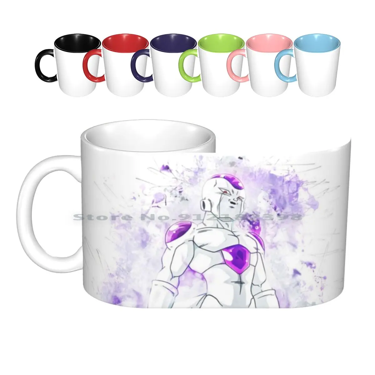 

Керамические кружки friezс изображением кофейных чашек, Кружка для молока и чая, кружка с изображением аниме манги, комикса, анимации, отбелив...