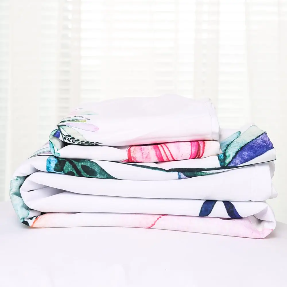 

Pink Unicorn Bedding set girls unicorn floral Duvet Cover Bed Set Twin queen king size kids beddings home textile dropship