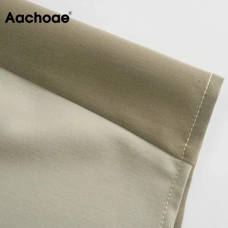 

Aachoae Fashion Patchwork Loose Blouse Shirt Women Long Sleeve Casual Tops Ladies Turn Down Collar Pockets Shirts Blouses 2020