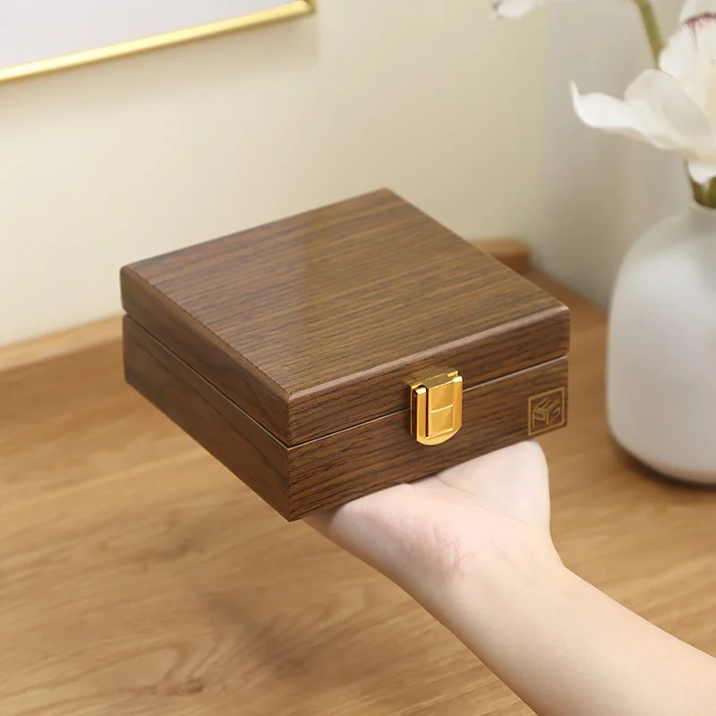 Casegrace Luxury Portable Wooden Small Jewelry Box Organizer Travel Wood Velvet  Jewellery Ring Necklace Storage Case Casket