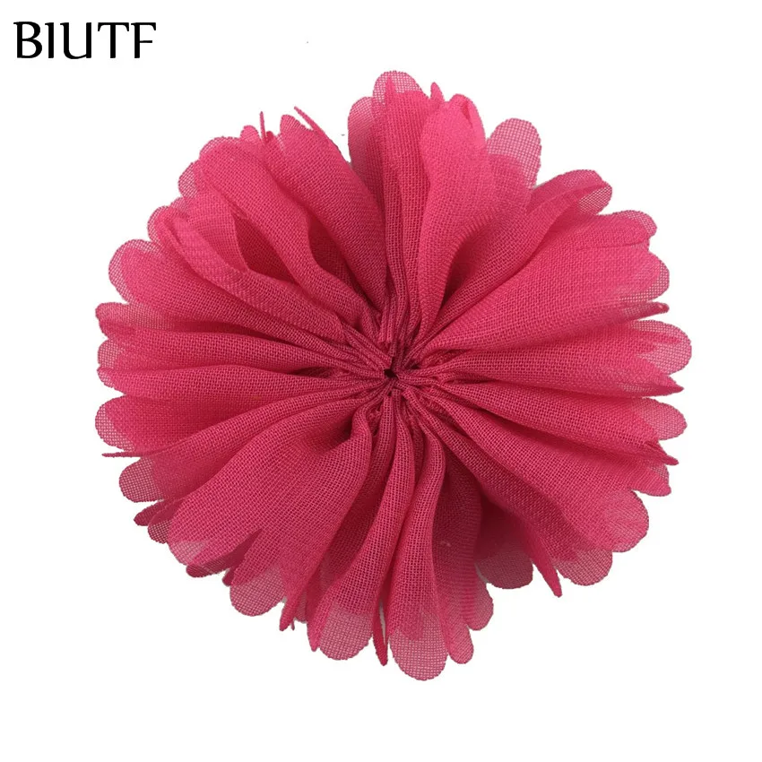 10 шт./лот 6 см шифоновые балерины маленькие цветы с зажимом для волос Мягкий