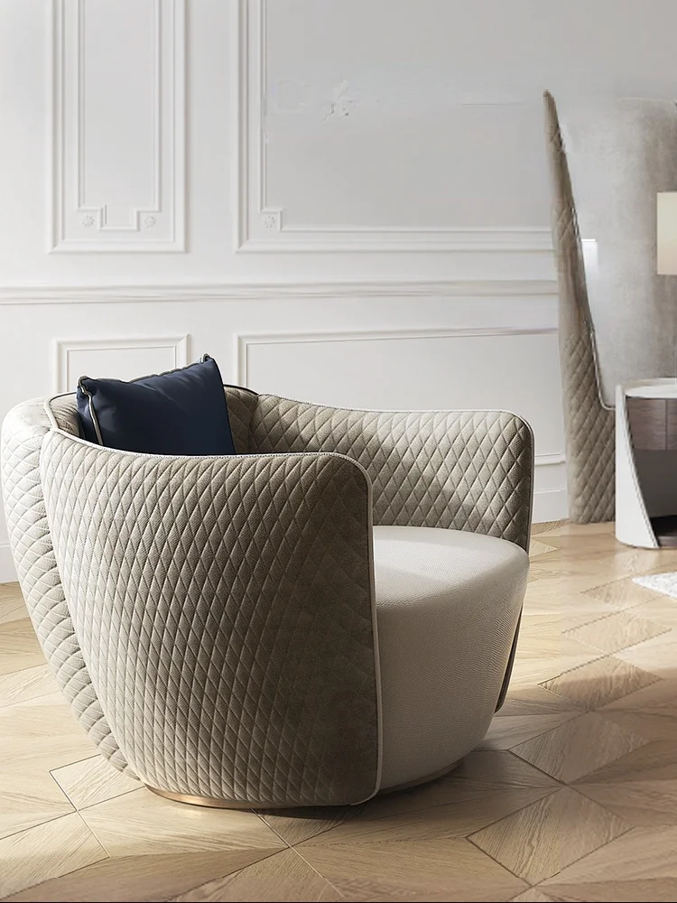 

TT Light Luxury Chair Living Room Single Sofa Fabric Leisure Chair Sofa Chair Reception Chair Italy Conference Chair