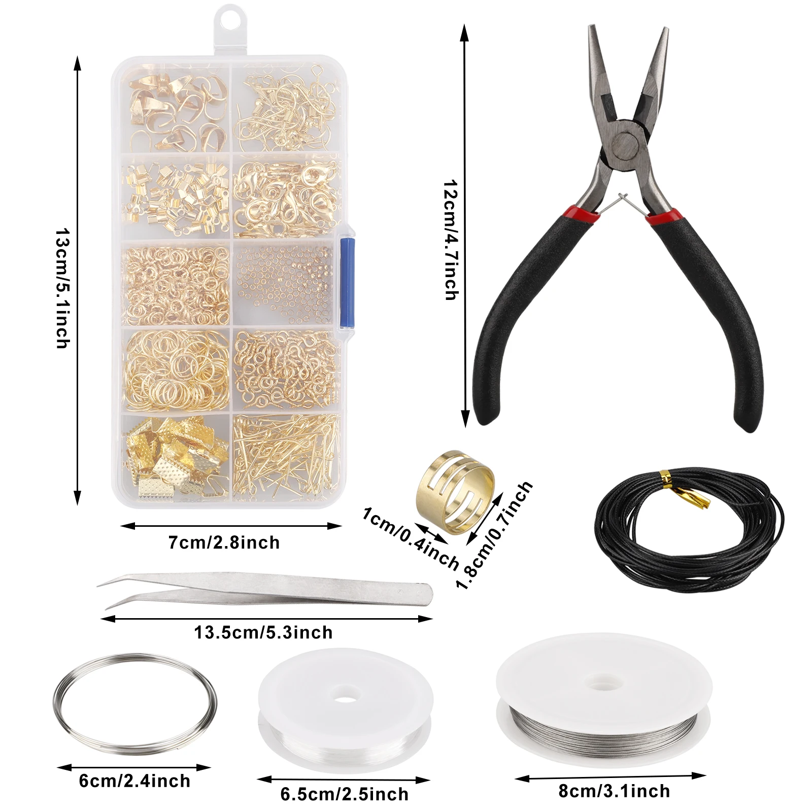 

Alloy Accessories Set Jewelry findings Tools Clip buckle Lobster Clasp Open Jump Rings Earring Hook Jewelry Making Supplies Kit