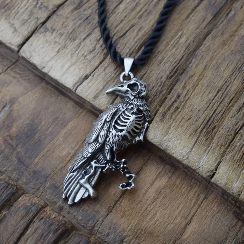 12 шт Готическая птица Odin череп ворона ожерелье Хэллоуин Ворон ювелирные изделия