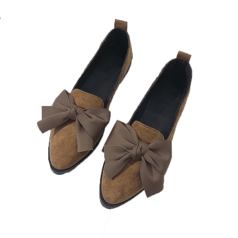 2019 г. Классическая брендовая повседневная обувь женские лоферы с бантом