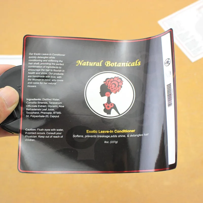 Необычные Пользовательские самоклеющиеся ПЭТ Косметический Наклейка на