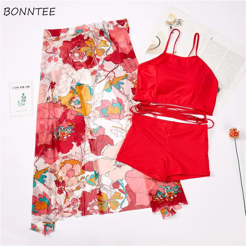 

Bikini Sets Women Summer Split Swimwear 3 Piece Korean Style Fashionable Slim Young Sexy Womens Female Bathing Suits Holiday New