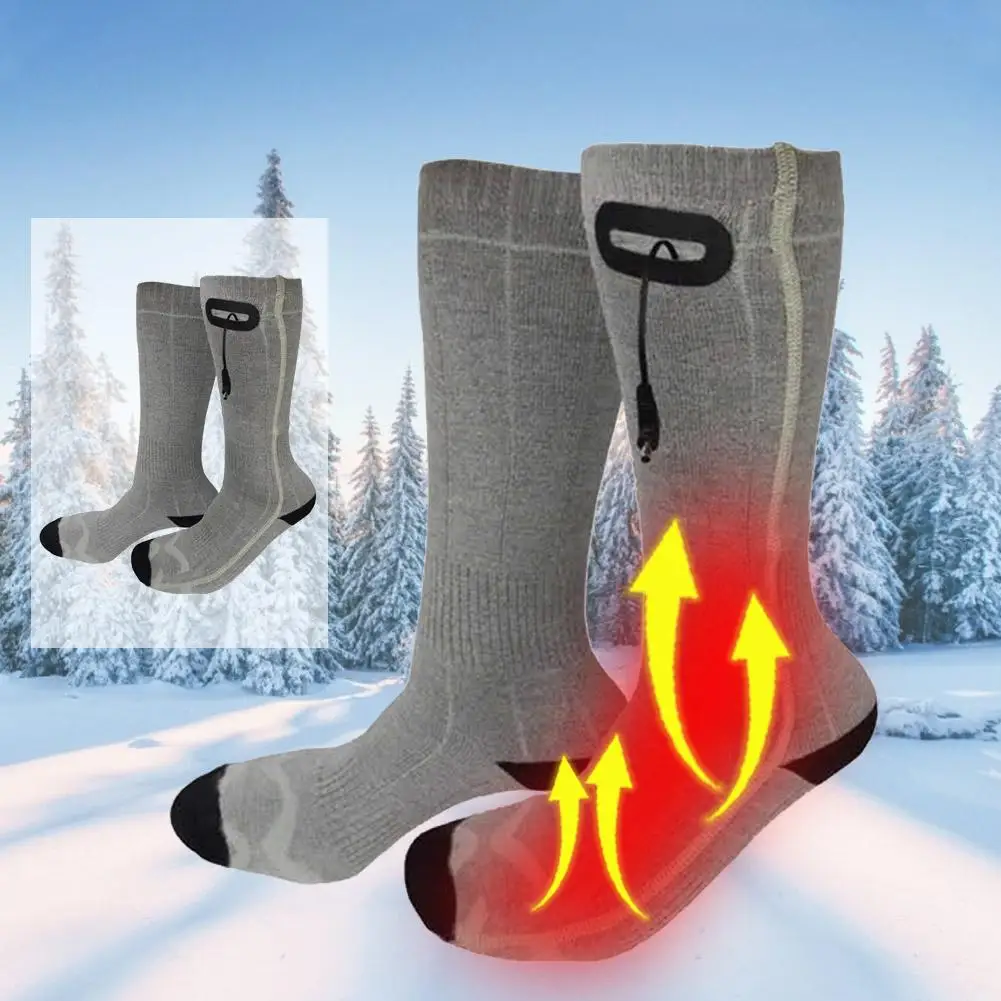 

3 Temperature Levels Warmer Socks Electric Heated Socks Rechargeable Battery For Winter Outdoor Skiing Cycling Sport Heate