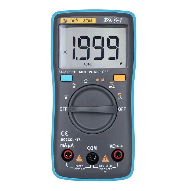 Цифровой мультиметр с подсветкой AC/DC Амперметр Вольтметр Ом портативный