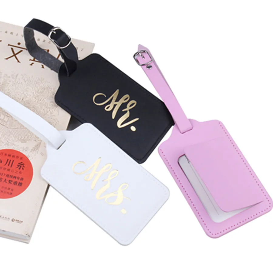 

Mr&Mrs Hot Stamping Suitcase Luggage Tag Bag Pendant Travel Accessories Name ID Address Wedding VIP Invitation Label LT37B
