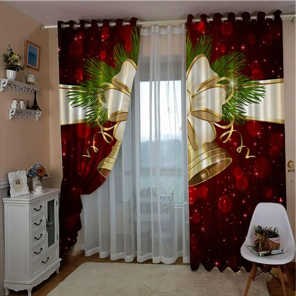 

Santa Claus Curtain Christmas Curtain Window Living Room Curtains Door Curtain Hanging Curtain Decoration Bedroom Home Decor