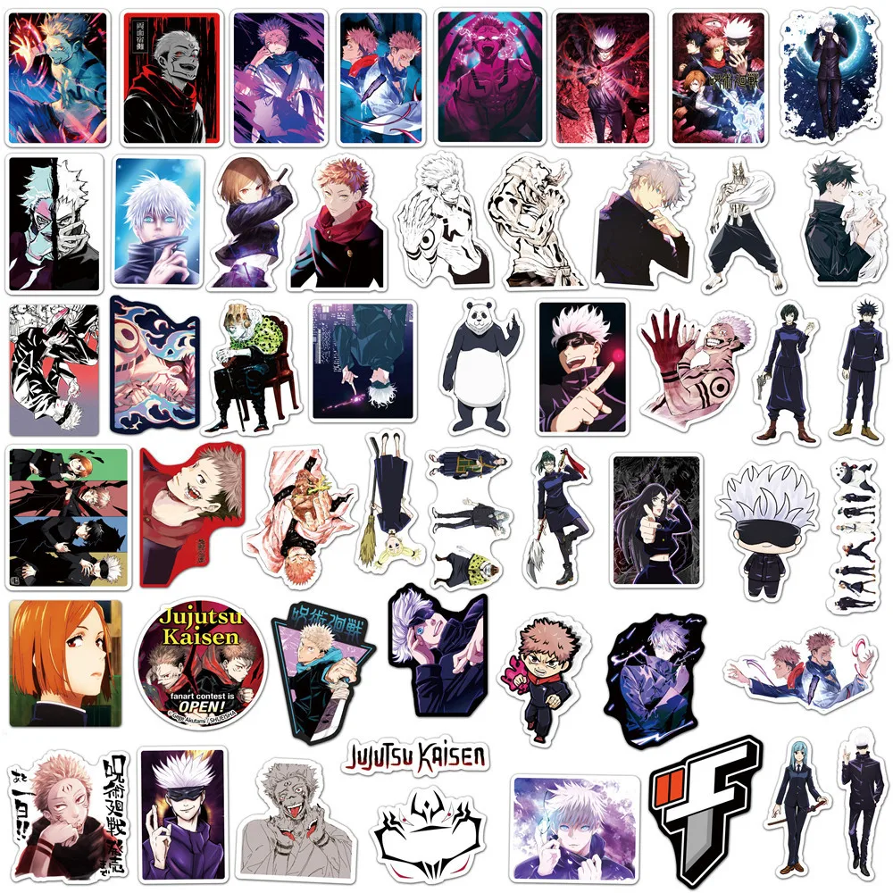 

100 Pcs/pack Cute Japan Anime Jujutsu Kaisen Graffiti Stickers for Laptop Helmet Guitar Phone Waterproof PVC Decal Sticker Toys