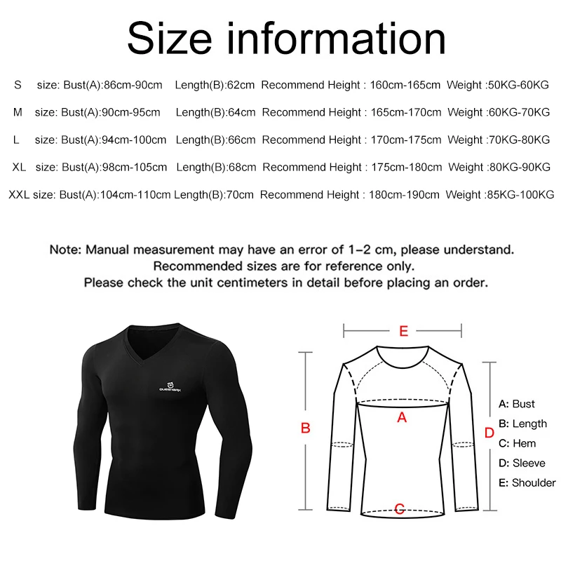 

Professional Men Fleece Baser Layer Shirt Long-sleeved V-neck Running Shirts Quick Dry Workout Compression Sports Long Sleeves