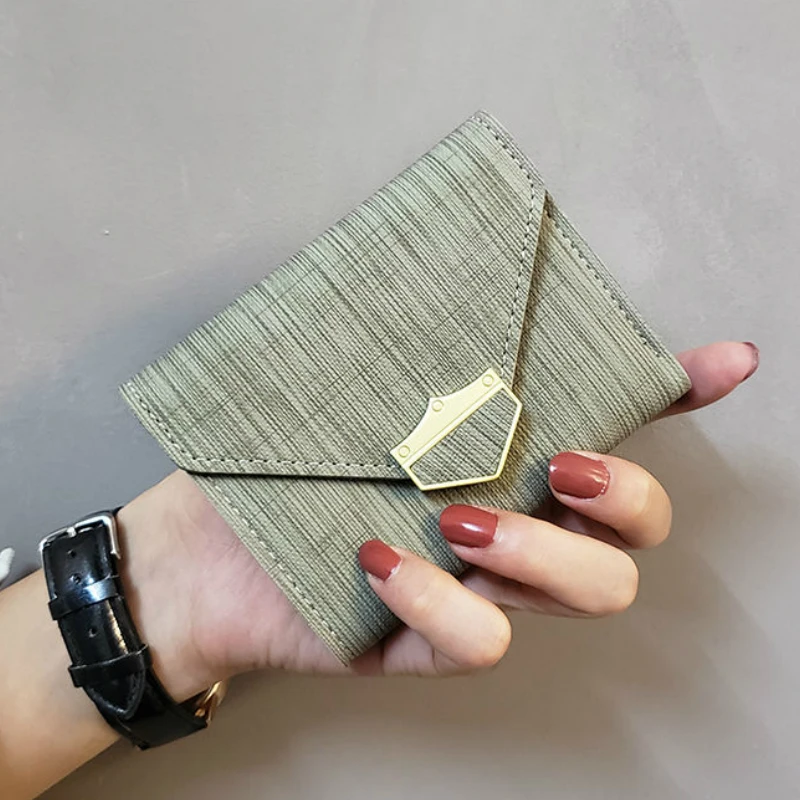 Женские кошельки из искусственной кожи с застежкой простой однотонный держатель