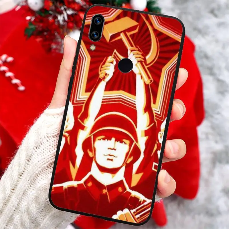

Soviet Union USSR Flag worker Red Phone Case For Xiaomi Redmi note 7 8 9 t k30 max3 9 s 10 pro lite