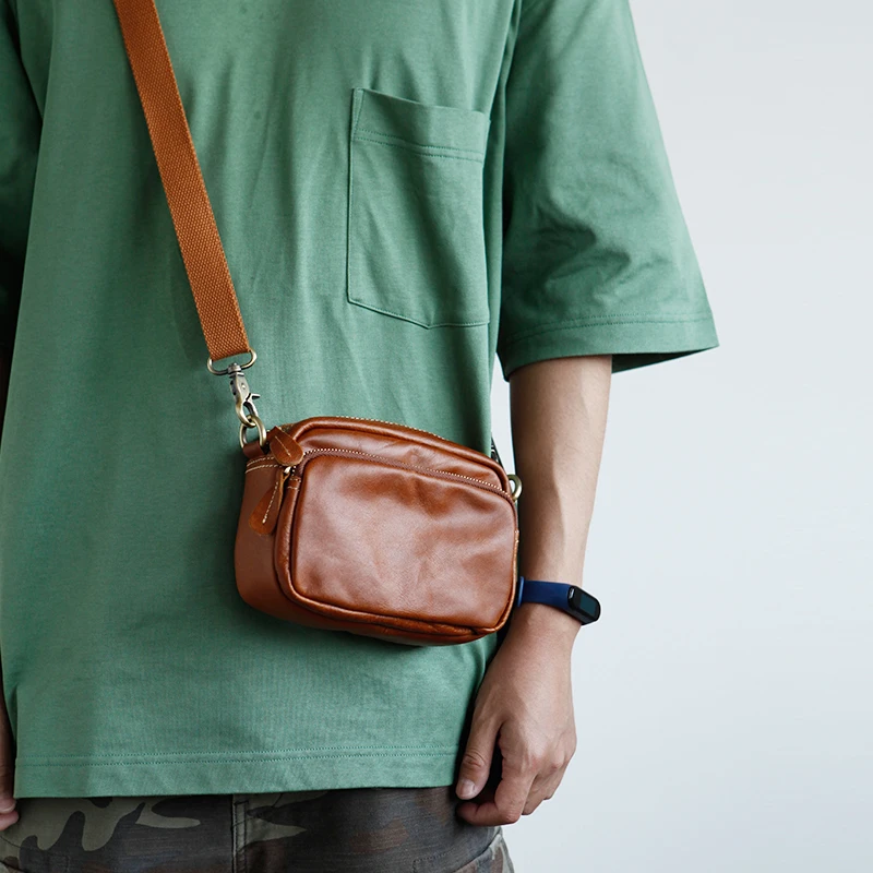 LANSPACE мужская кожаная сумка через плечо из натуральной кожи модная |