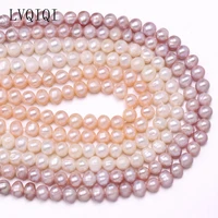 lvqiqi natural freshwater pearls round beading high quality loose spacer beads diy elegant necklace bracelet jewelry making 36cm