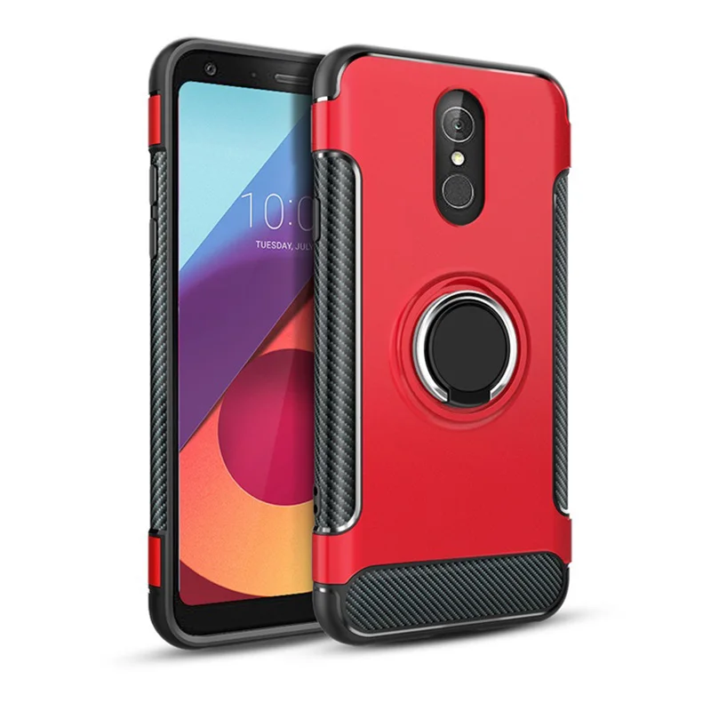 Q8 корпус для LG Q7 армированный чехол-накладка полная защита кольцо магнетизм держатель телефона задняя оболочка СПС LG Q8 Q 7 8 ThinQ Coque Funda