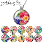 Милые птицы цветы Колибри круглый стеклянный кабошон посеребренныйхрустальный кулон ожерелье ювелирные изделия для подарка