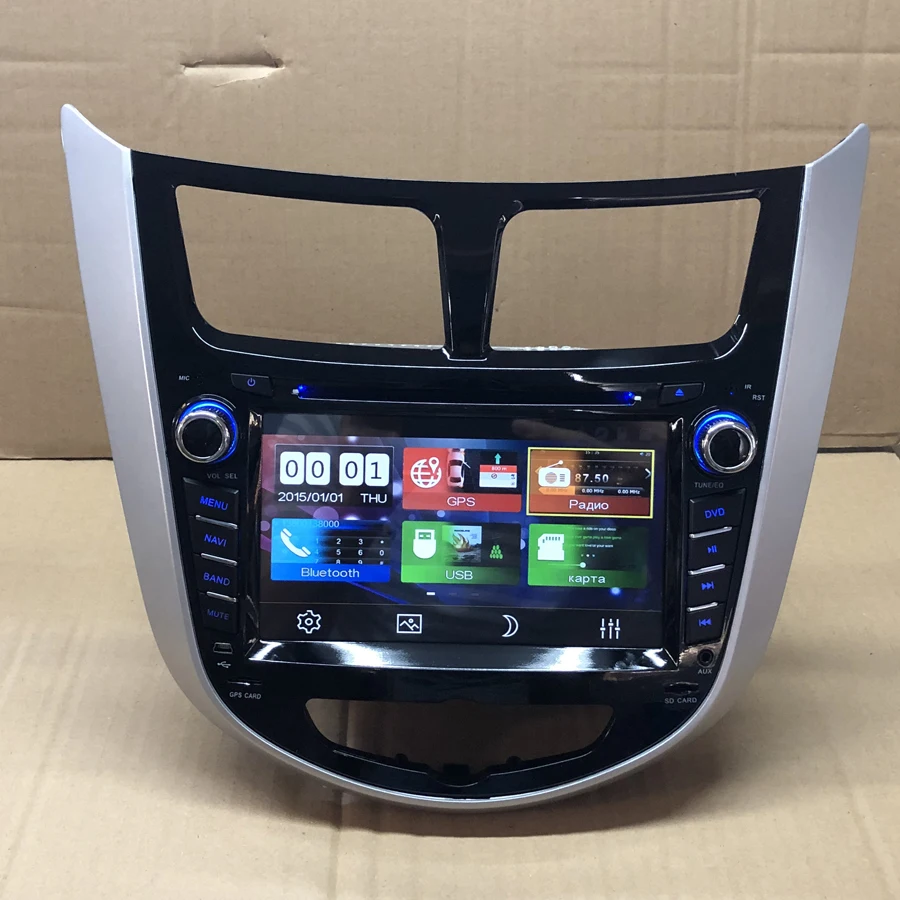 BYNCG Car DVD Player GPS Navigation 2 Din 7'' Multimedia auto Radio for Hyundai Solaris accent Verna i25 2010 2016| |