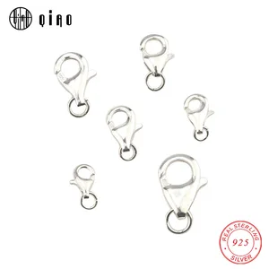 Застежки и крючки для женских украшений из стерлингового серебра 925 пробы, ожерелья, браслетов, аксессуары для бижутерии, 8-15 мм, 2 шт.