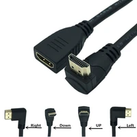 2 0 extension cable hdmi compatible 90 degree right angled elbow cord male to female extender 2k4k60hz ultra 3d 1080p ethernet
